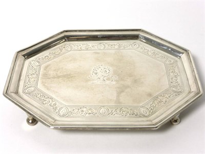 Lot 2260 - A George III Silver Teapot Stand, John Wakelin & William Taylor, London 1797, octagonal, with a...