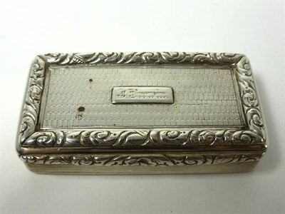 Lot 2262 - A George IV Silver Snuff Box, Edward Smith, Birmingham 1828, rectangular with reeded sides and...