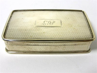 Lot 2263 - A William IV Silver Snuff Box, Nathaniel Mills, Birmingham 1830, rectangular with rounded...