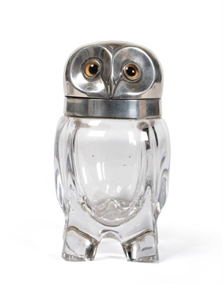 Lot 2264 - A Victorian Novelty Silver Inkwell, William Hutton & Sons Ltd, London 1894, modelled as an owl with