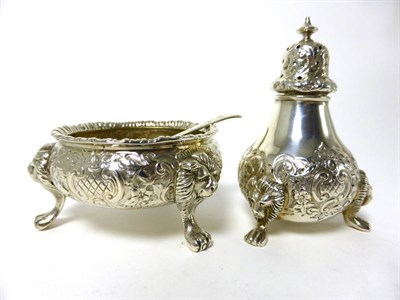 Lot 2273 - A Victorian Silver Pepperette & Salt, Atkin Brothers, Sheffield 1893, in the George II style,...