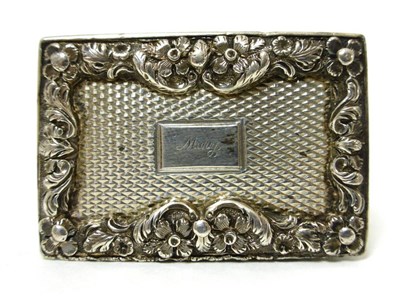 Lot 2277 - A Victorian Silver Vinaigrette, Nathaniel Mills, Birmingham 1837, rectangular with a finely...