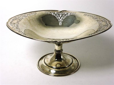 Lot 2287 - A George V Silver Bonbon Dish with Pedestal Base, Atkin Brothers, Sheffield 1913, oval with...