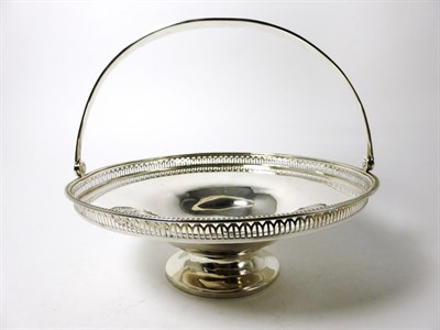 Lot 2289 - A George V Silver Bowl with Overhead Handle, maker's mark worn, Birmingham 1924, circular with...