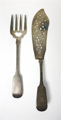 Lot 2301 - A Pair of Victorian Silver Fish Servers, Elizabeth Eaton, London 1853/54, fiddle pattern, the balde