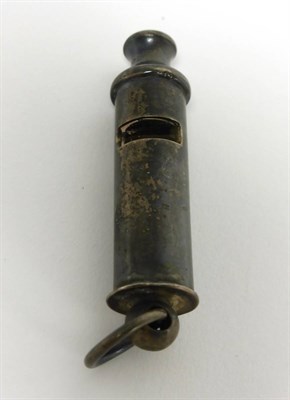 Lot 2309 - A Silver 'Policeman's Whistle', maker's mark not apparent, Birmingham 1917, of typical form,...