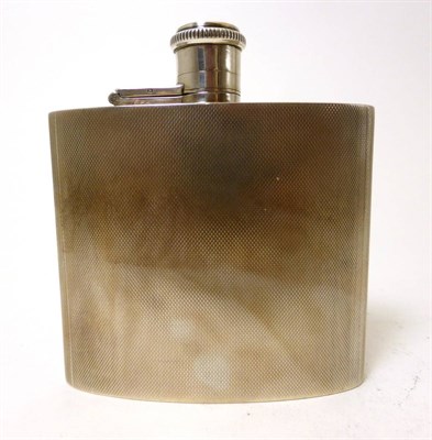 Lot 2317 - A Modern Silver Hip Flask, AW, Birmingham 1948, rounded rectangular with a curved profile,...