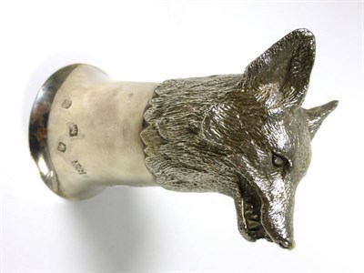 Lot 2321 - A Modern Silver Stirrup Cup, SA, Sheffield 1967, of typical form with a cast and chased fox's...