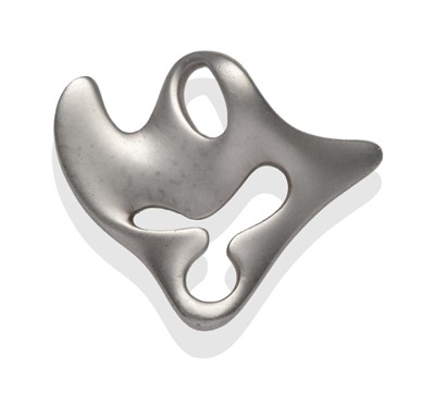 Lot 2007 - A Silver Brooch, by Georg Jensen, of abstract form, measures 4.5cm by 3.5cm