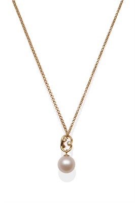 Lot 2087 - An 18 Carat Gold Cultured Pearl and Diamond 'Magic' Necklace, by Georg Jensen, an abstract...