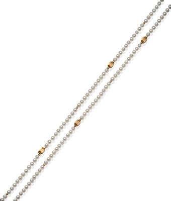 Lot 2122 - A Cultured Pearl Necklace, the continuous strand of uniform cultured pearls spaced in intervals...