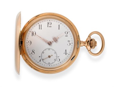 Lot 2229 - A Full Hunter Pocket Watch, circa 1910, lever movement with a blued overcoil hairspring, enamel...