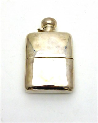 Lot 2287 - A Victorian Silver Hip Flask, maker's mark worn, Sheffield 1897, rounded rectangular with a...