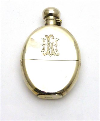 Lot 2289 - An Edwardian Silver Hip Flask, Cornelius Desormeaux Saunders & James Francis Hollings (Frank)...