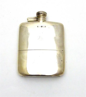 Lot 2291 - A George V Silver Hip Flask, James Dixon & Sons, Sheffield 1925, rounded rectangular with a...