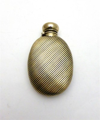 Lot 2292 - A Victorian Silver Hip Flask, William Neale & Son, London 1891, oval with allover reeded decoration