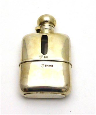 Lot 2293 - An Edwardian Silver Hip Flask, G & J W Hawksley, Sheffield 1904, with silver covered glass body...