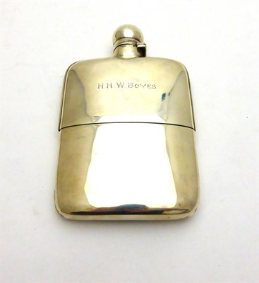 Lot 2295 - A Victorian Silver Hip Flask, R H Halford & Sons, London 1897, rounded rectangular with a pull...