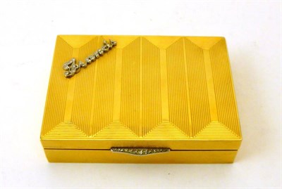 Lot 2301 - A Continental 14ct Gold Cigarette Case, bears marks, rectangular, with geometric decoration and...