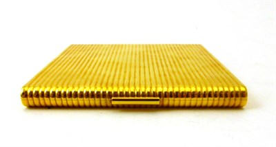 Lot 2302 - A Continental 18ct Gold Cigarette Case, bears marks, rounded rectangular with reeded...