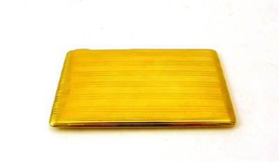 Lot 2305 - A Continental 18ct Gold Cigarette Case, bears marks, rectangular with band of reeded...