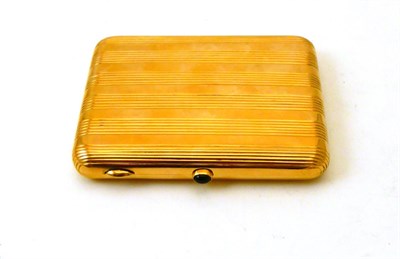 Lot 2307 - A Continental 14ct Gold Cigarette Case, bears marks, rounded rectangular with bands of reeded...