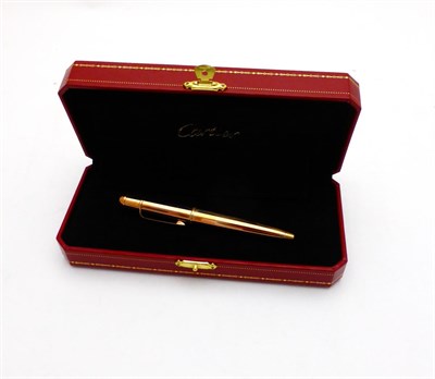 Lot 2320 - Cartier: A Mini Diabolo de Cartier Ballpoint Pen, model: 106232, in original presentation case,...