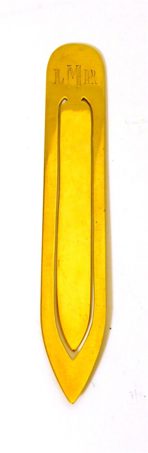 Lot 2328 Cartier A 14ct Gold Bookmark of elongated