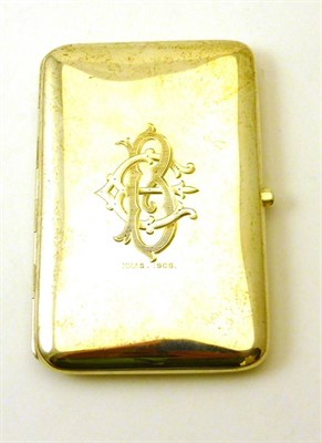 Lot 2364 - An Edwardian Silver Card Case, Sampson Mordan & Co, London 1906, rounded rectangular with a...