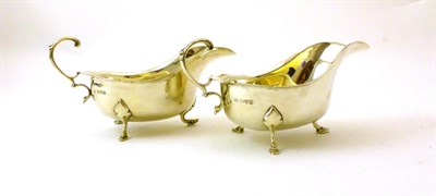 Lot 2377 - A Pair of George V Silver Sauce Boats, Barker Brothers (Herbert Edward Barker & Frank Ernest...