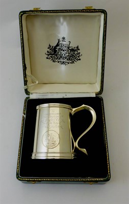 Lot 2393 - A Modern Silver Tankard, P Ltd, Sheffield 1969, limited edition 33/750, made to commemorate the...