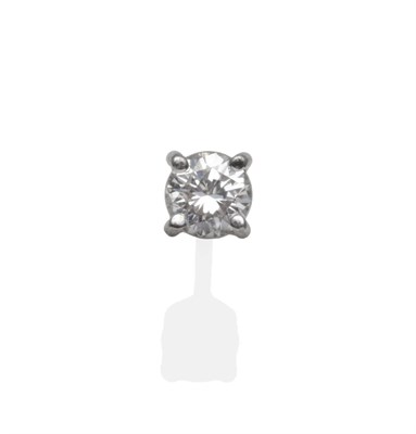 Lot 2005 - An 18 Carat White Gold Single Solitaire Earring, a round brilliant cut diamond in a four claw...