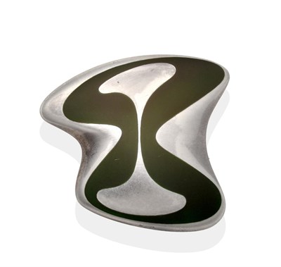 Lot 2094 - A Silver and Enamel Georg Jensen Brooch, Designed by Henning Koppel, model number 315, of...