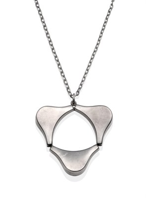 Lot 2107 - A Silver Georg Jensen Pendant, Designed by Ibe Dahlquist, model number 138, of abstract...