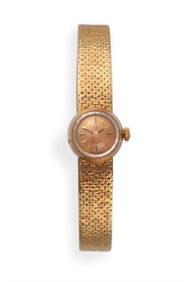 Lot 2197 - A Lady's 18ct Gold Wristwatch, signed Omega, 1963, (calibre 650) lever movement signed and numbered