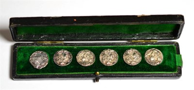 Lot 2218 - A Set of Five Edwardian Silver Buttons, Cornelius Saunders & Francis Shepherd, Birmingham 1902,...