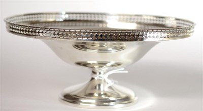 Lot 2235 - A George V Silver Pedestal Bowl, Birmingham 1921, of ogee form with pierced gallery on a...