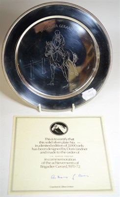 Lot 2256 - An Elizabeth II Silver Limited Edition Plate, 1972, designed by Doris Lindner with Brigadier...