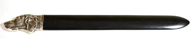 Lot 2263 - An Elizabeth II Silver Mounted and Ebonised Wood Paperknife, London 2004, the handle modelled...