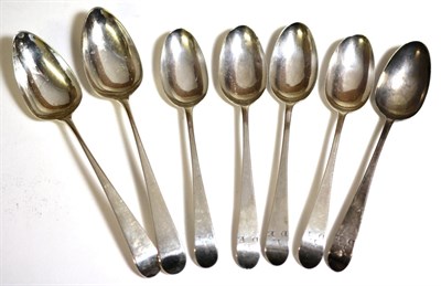 Lot 2265 - A Set of Five George III Silver Teaspoons, Hester Bateman, London 1783, the handles engraved...