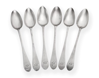 Lot 2267 - A Set of Six Scottish Provincial Silver Old English Pattern Teaspoons, Edward Livingstone,...