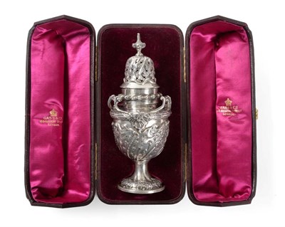 Lot 2278 - A Victorian Silver Sugar Castor, London 1895, of urn shape with three scroll handles cast and...