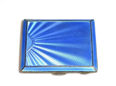 Lot 2296 - A George V Silver and Enamel Cigarette Case, maker's mark S&S Ld, London 1934, with blue enamel...