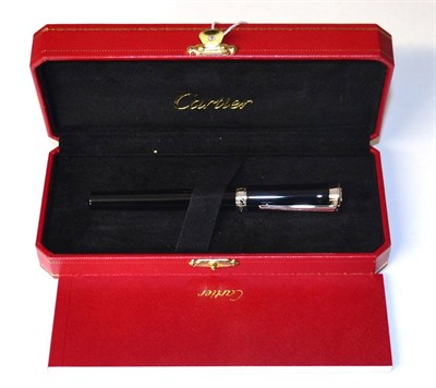 Lot 2299 - Cartier: An Art Deco Style Fountain Pen, model: 106621, in original presentation case, with leaflet