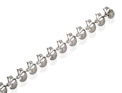 Lot 2007 - A Silver Ivan Tarratt Bracelet, Designed by Geoffrey Bellamy, formed of stylised foliate links,...