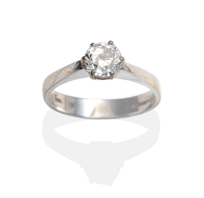 Lot 2103 - An 18 Carat White Gold Diamond Solitaire Ring, a round brilliant cut diamond in a claw setting,...