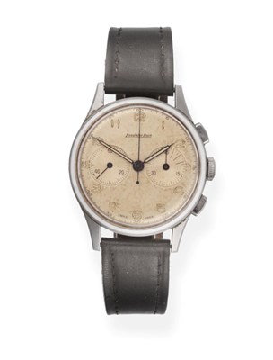 Lot 2166 - A Stainless Steel Chronograph Wristwatch, signed Excelsior Park, circa 1950, lever movement,...