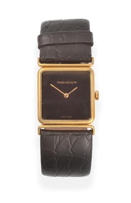 Lot 2184 - An 18ct Gold Wristwatch, signed Jaeger LeCoultre, circa 1980,  lever movement signed and...