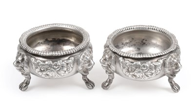 Lot 2209 - A Pair of George III Silver Salts, S C Younge & Co, Sheffield 1813, circular with fluted rim,...