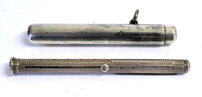 Lot 2214 - A Sampson Mordan Victorian Silver Combination Retractable Pencil and Pen, London 1890, with...